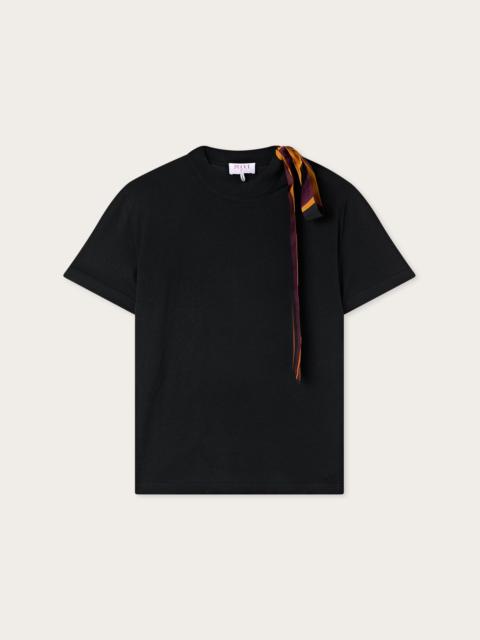 PUCCI WOOL T-SHIRT WITH SCARF DETAIL