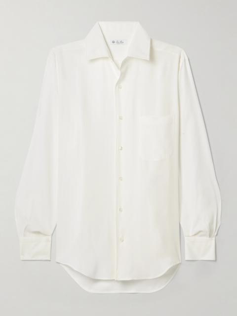 Loro Piana Embroidered Silk-satin Shirt