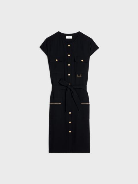 CELINE army dress with pockets in viscose sablé