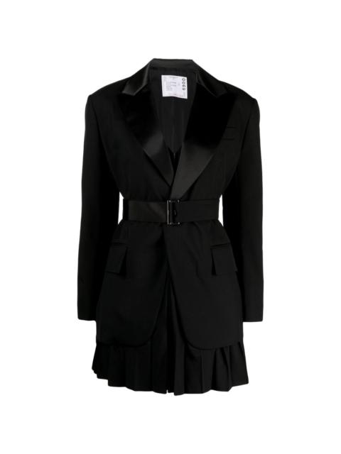 layered belted single-breasted blazer