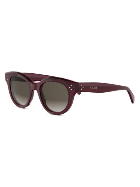 CELINE Women's 3 DOTS 50MM Round Sunglasses - Bordeaux Brown