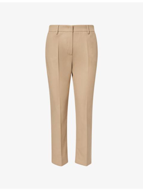 WEEKEND Max Mara Cigarette Slim Tailored Cotton Trousers