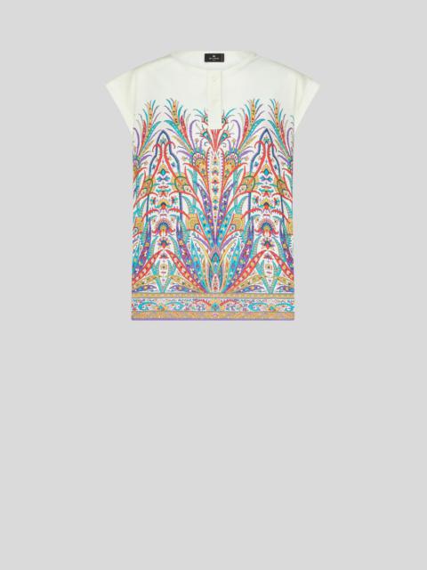 HENLEY-NECK T-SHIRT WITH PRINT