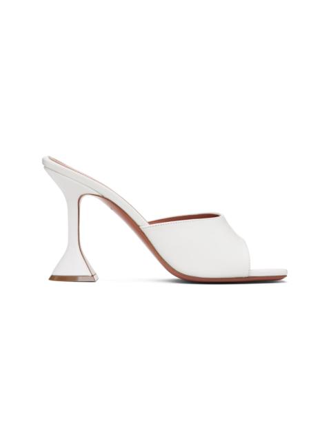 Amina Muaddi White Lupita Slipper 95 Heeled Sandals