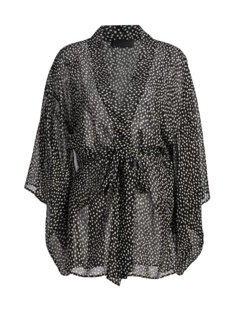 NILI LOTAN Kima Printed Silk-chiffon Kimono Coverup