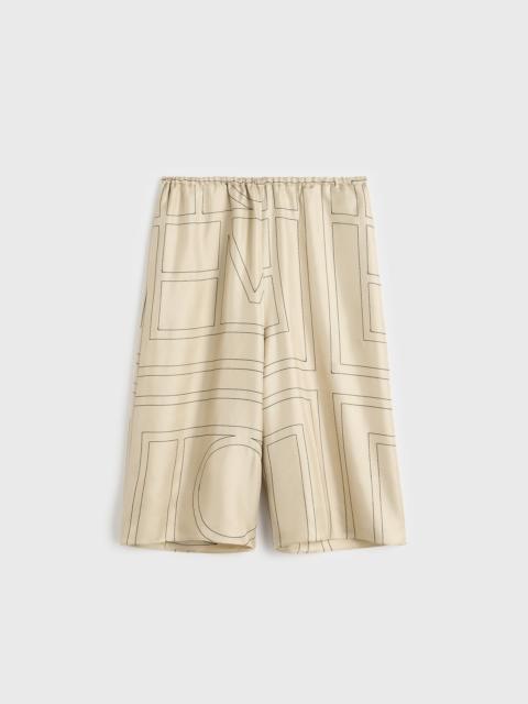 TOTEME Monogram silk pj culottes ivory