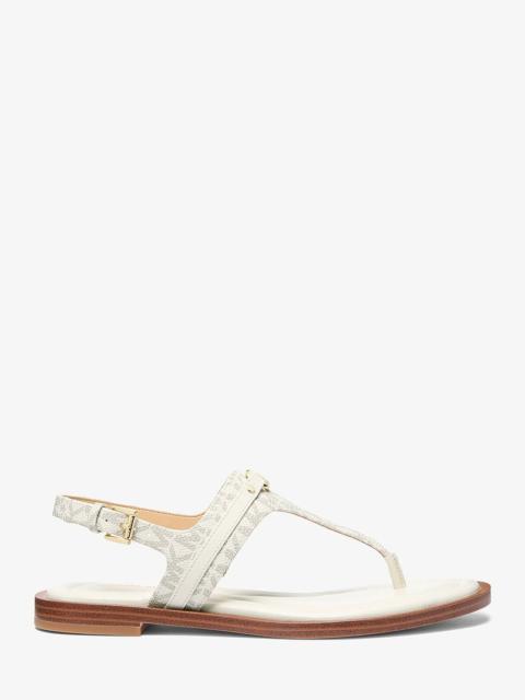 MICHAEL KORS Mandy Signature Logo T-Strap Sandal