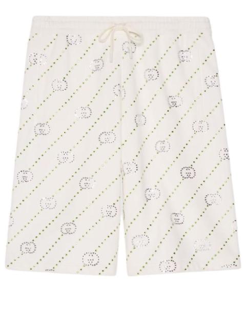 GUCCI Gucci Cotton Jersey Shorts With Crystals 'Off White' 693049-XJFY8-9088