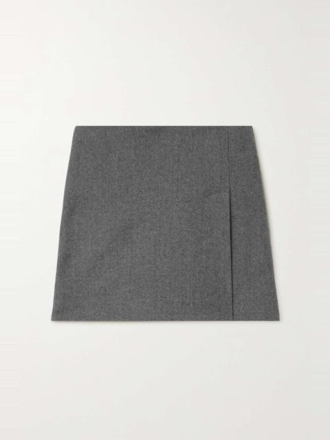 Wool-flannel mini skirt