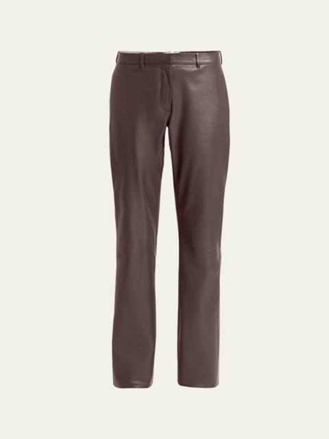 The Row Selviese Straight Leg Leather Pants
