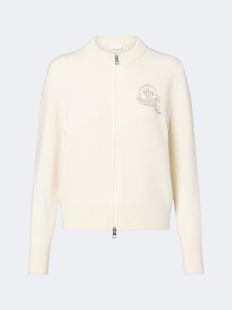 Moncler Embroidered wool and cashmere cardigan