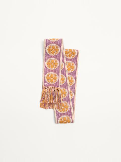 Valentino ANTIBES COTTON SCARF WITH FRINGE