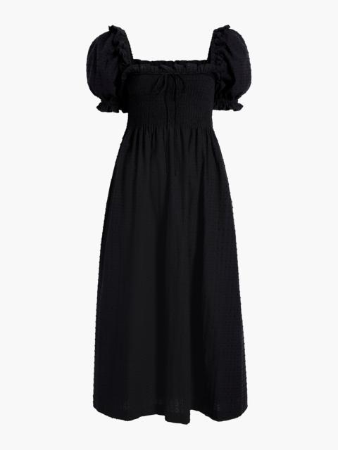 Hill House Home The Scarlett Nap Dress - Black Textured Clip Dot