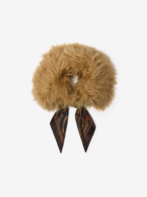 Burberry Scarf Trim Shearling Collar