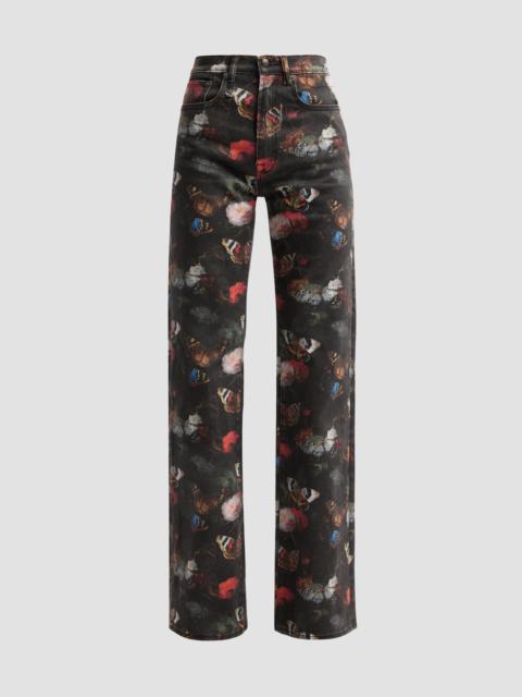 R13 Women's Jane Printed Jeans - Pink Stretch Floral Butterfly