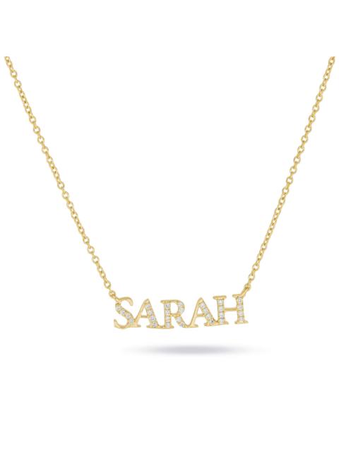 STONE AND STRAND Lab-Created Serif Nameplate Necklace