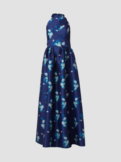 Shoshanna Women's May Floral Satin Maxi Dress - Navy Multi