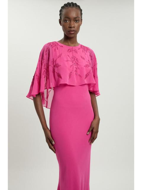 KAREN MILLEN Beaded Cape Detail Maxi Dress