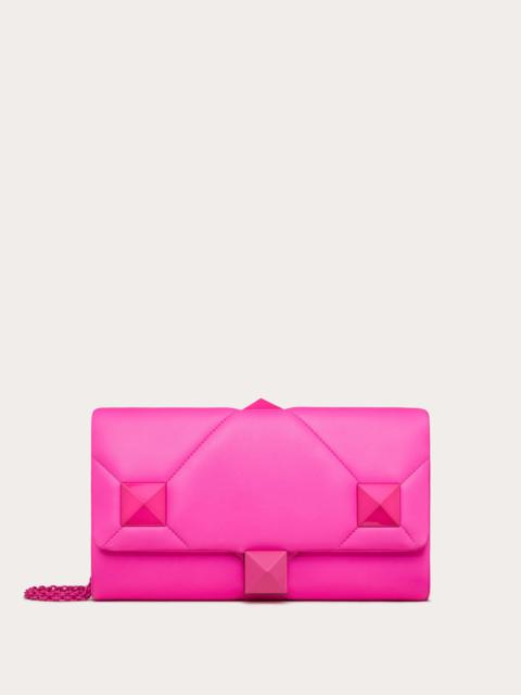 Valentino ROMAN STUD NAPPA LEATHER MAXI CLUTCH BAG