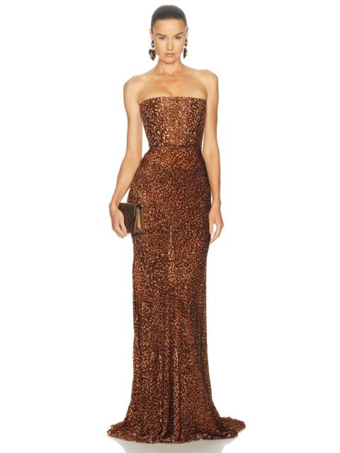 ALEX PERRY Strapless Draped Gown