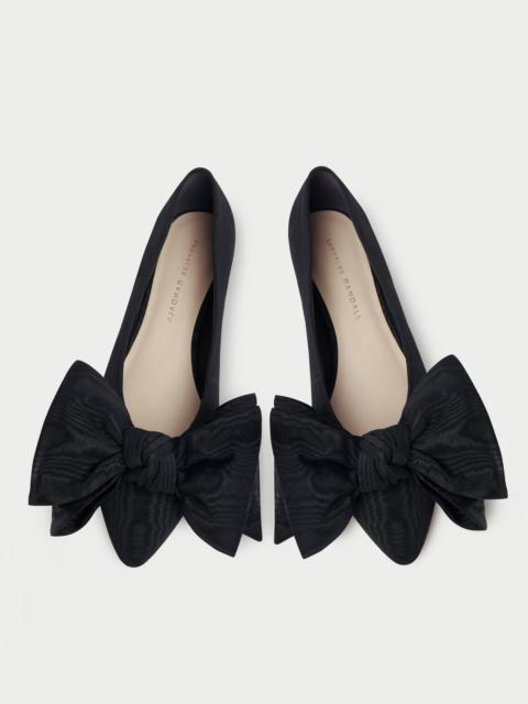 LOEFFLER RANDALL Noa Black Moiré Bow Flat