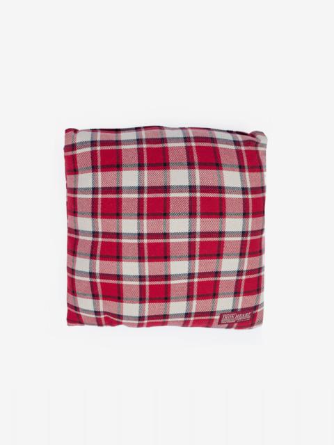 Iron Heart IHG-103-REDCRM Ultra Heavy Flannel Classic Check Cushion Cover - Red/Cream