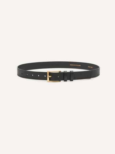 MAGDA BUTRYM Classic matte black leather belt in gold