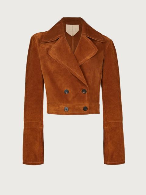 FERRAGAMO SUEDE CROPPED JACKET