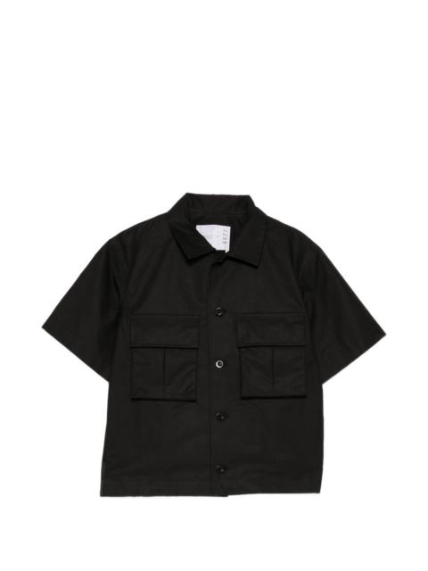 sacai panelled short-sleeve shirt