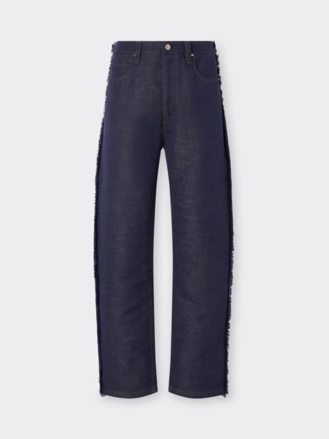Ferrari 5-Pocket Trousers in Cotton and Linen Denim