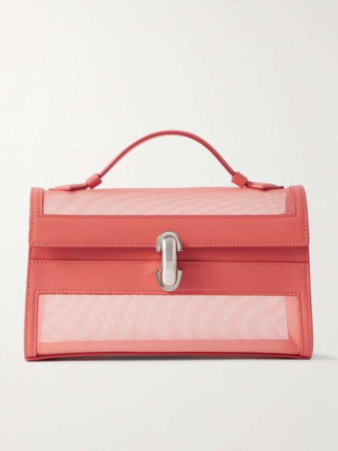 SAVETTE Symmetry Pochette leather and mesh tote Pink