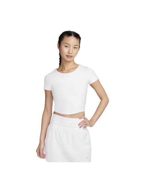 Nike (WMNS) Nike One Fitted Dri-FIT Cropped T-Shirt Asia Sizing 'White' FN2805-100