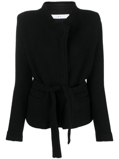 IRO embossed-finish belted jacket