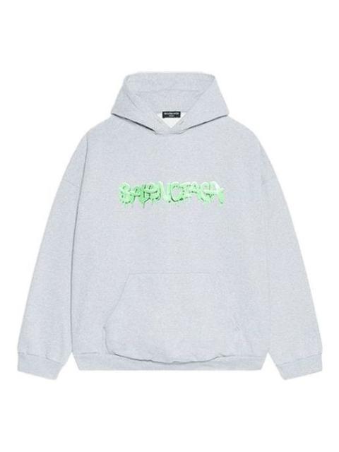 BALENCIAGA Balenciaga Slime Hoodie Wide Fit 'Grey Green' 674986TLVF21203