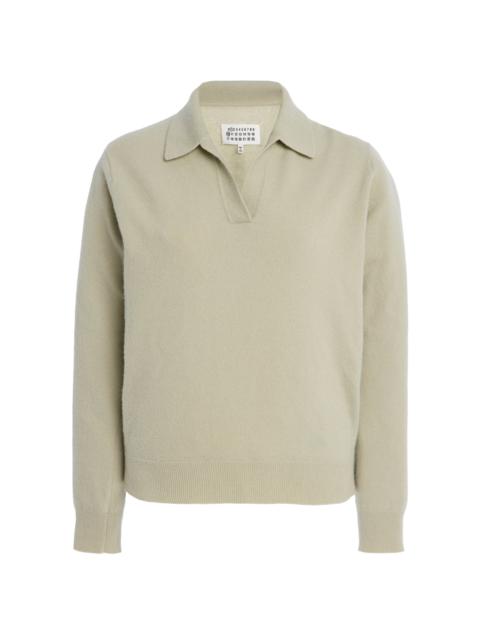 Maison Margiela Wool Polo Sweater green