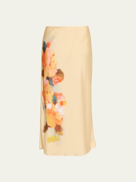Cinq à Sept Carole Watercolor Floral Midi Skirt
