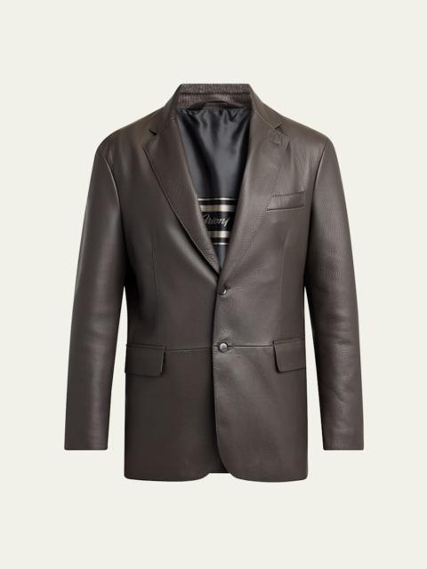 Brioni Men's Monti Deerskin Single-Breasted Blazer