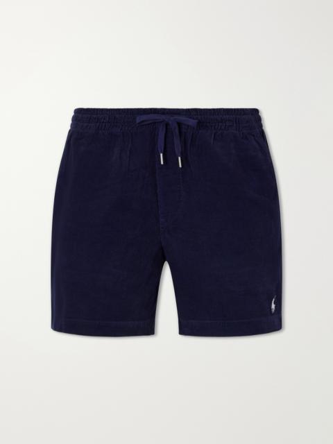 Polo Ralph Lauren Straight-Leg Logo-Embroidered Cotton-Corduroy Drawstring Shorts