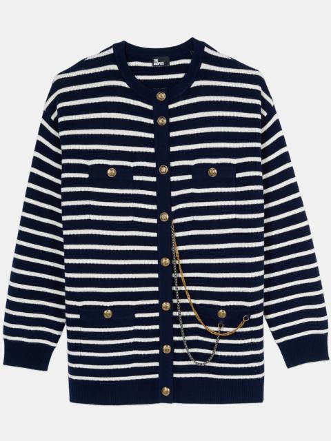 The Kooples STRIPED WOOL CARDIGAN