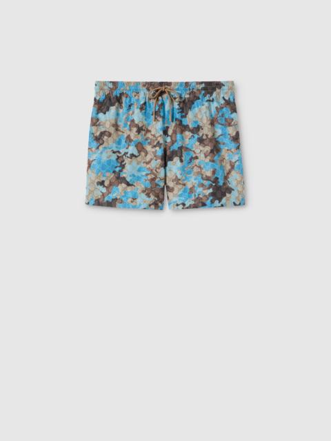 GUCCI Printed technical poplin swim shorts