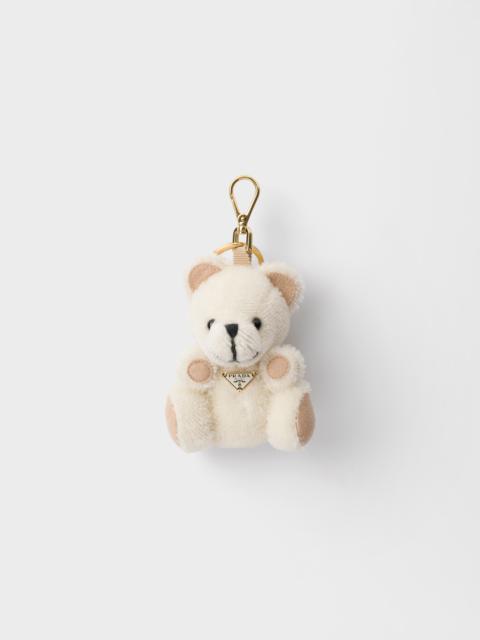 Prada Teddy bear key ring charm with metal ring