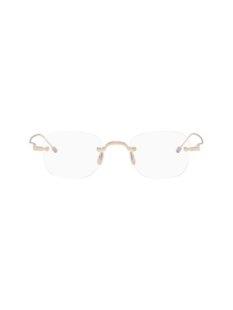 Thom Browne Gold Titanium Rectangular Rimless Glasses