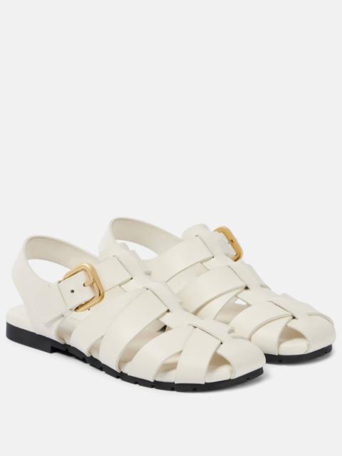 ボッテガヴェネタラムレザー\"jack\" flat sandalサンダルホワイト Bottega Veneta Jack Flat Sandal in Glacier | FWRD