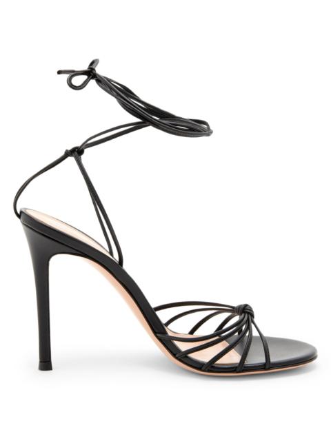 Gianvito Rossi Women's 105MM Leather Stiletto-Heel Sandals - Black