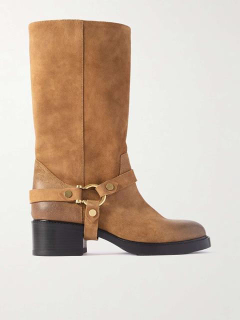 Chloé Dakota buckled suede ankle boots Tan