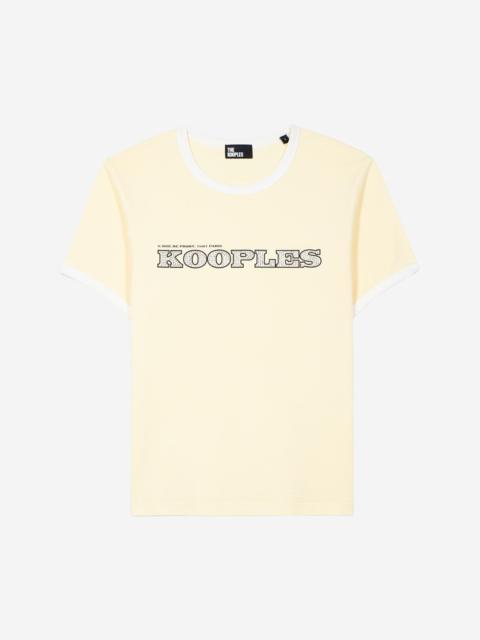 The Kooples T-SHIRT WITH YELLOW RHINESTONE LOGO