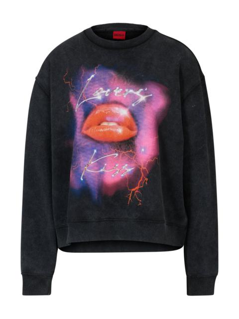 HUGO OVERSIZE-FIT SWEATSHIRT IN FRENCH TERRY WITH SEASONAL ARTWORK