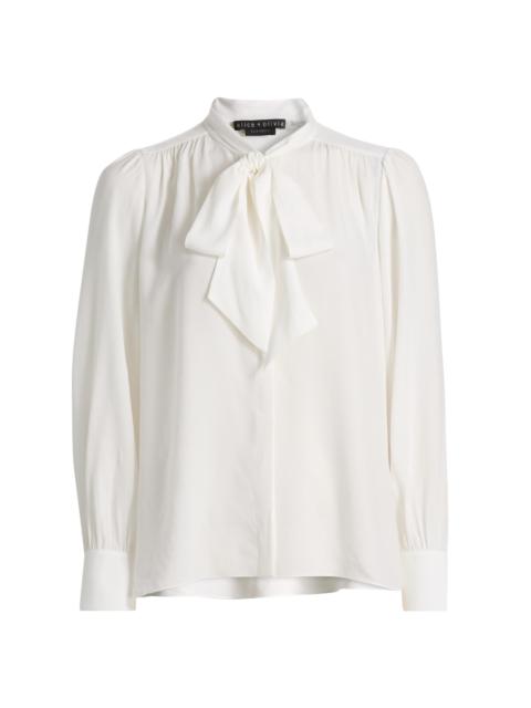 Alice + Olivia Women's Thayer Tieneck Blouse - Off White