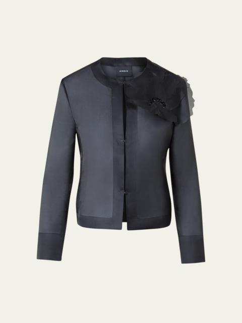 AKRIS Akio 3D Anemone Silk Organza Jacket