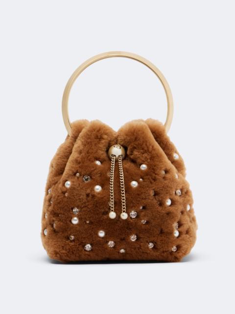 JIMMY CHOO Bon Bon Small shearling top-handle bag